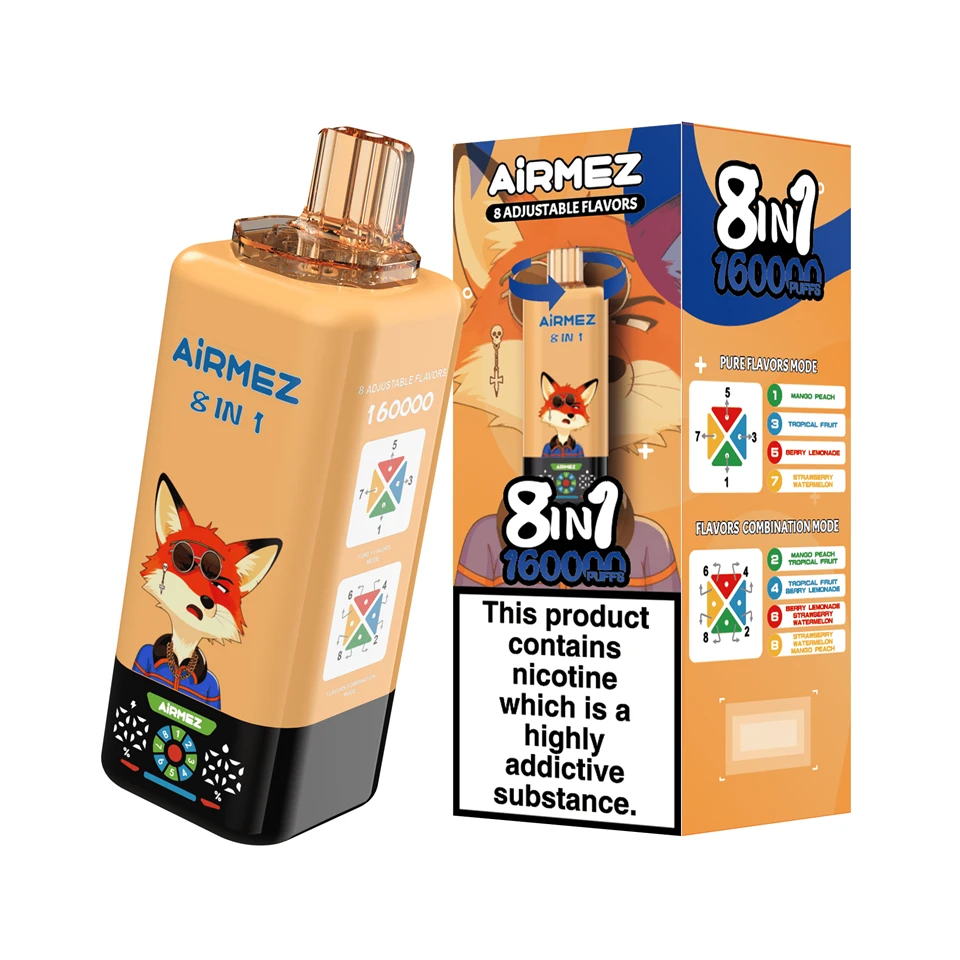 Airmez FOX 8 IN 1 160000 Puffs Vapsolo 80k Elfbar Ice King D3 Pro 4in1 Flavors Vozol Star 40k Alfakher Shisha Disposable Vape price