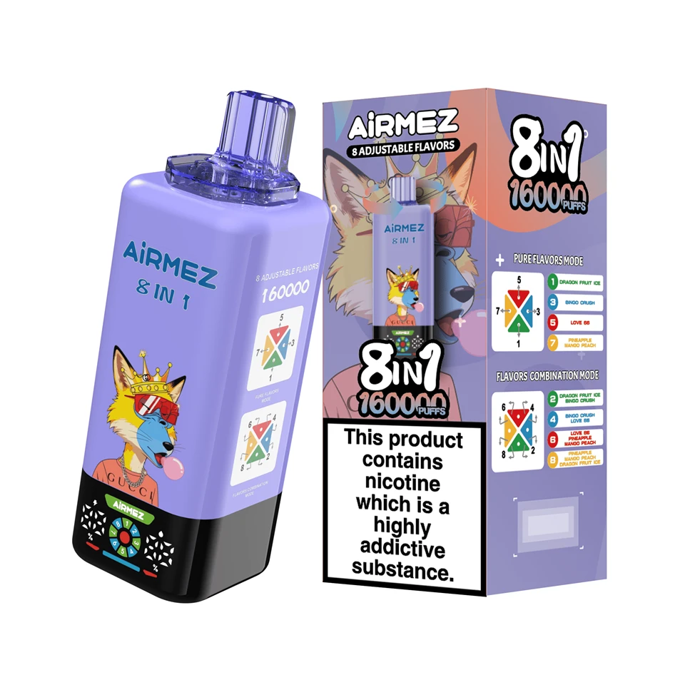 Airmez FOX 8 IN 1 160000 Puffs Vapsolo 80k Elfbar Ice King D3 Pro 4in1 Flavors Vozol Star 40k Alfakher Shisha Disposable Vape best