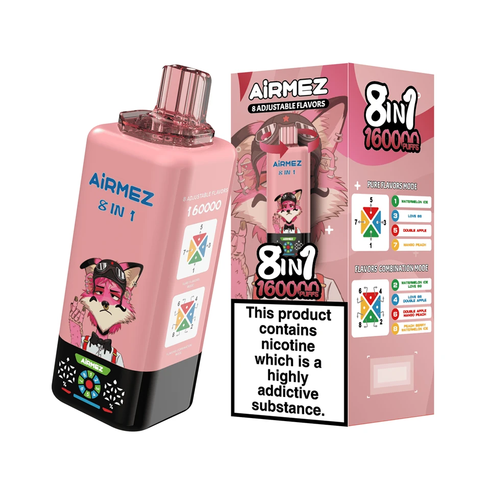 Airmez FOX 8 IN 1 160000 Puffs Vapsolo 80k Elfbar Ice King D3 Pro 4in1 Flavors Vozol Star 40k Alfakher Shisha Disposable Vape high quality